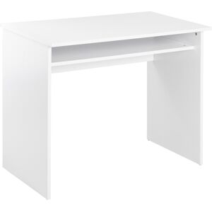 HOMCOM Writing Desk with Storage, Compact Workstation for Home Office, 90W x 50D cm, White