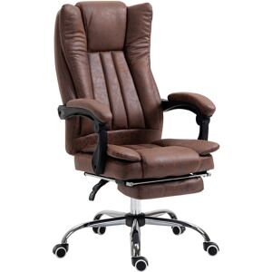 Vinsetto Ergonomic Desk Chair Home Office Chair with Reclining Function Armrests Swivel Wheels Footrest Brown