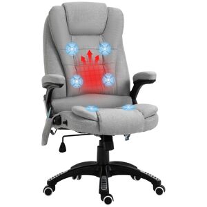 Vinsetto Heated Office Chair with Massage Function, Ergonomic High-Back Design with Swivel Base for Home Office, Light Grey