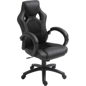 Vinsetto Computer Chair Faux Leather High Back Home Office Chair, Swivel Chair w/ Wheels Armrests, Black