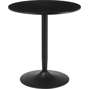 HOMCOM Round Dining Table, Modern Dining Room Table with Steel Base, Non-slip Foot Pad, Space Saving Small Dining Table, Black