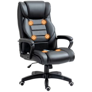 Vinsetto Executive High Back Office Chair with 6-Point Vibration Massage, Extra Padded Swivel, Ergonomic Tilt, Desk Seat, Black