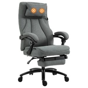 Vinsetto Ergonomic Office Chair with 2-Point Vibration Massage Pillow, USB Powered, Adjustable Height, Swivel, Grey
