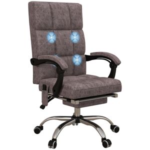 Vinsetto Executive Office Massage Chair, Microfibre Computer Chair with Vibration, Armrest, 135 Recline, Charcoal Grey