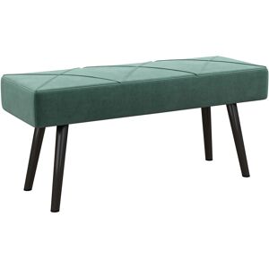 HOMCOM Upholstered Bedroom Bench, Modern End-of-Bed Seat with X-Shape Steel Legs, for Hallway or Bedroom, Green