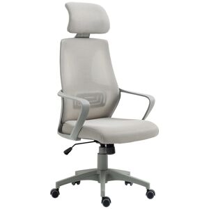 Vinsetto Ergonomic Office Chair with Wheels, High Mesh Back & Adjustable Height for Home Office, Grey