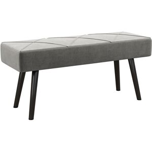 HOMCOM Upholstered End of Bed Bench, X-Shape Design with Steel Legs, Hallway Bedroom Bench, Grey