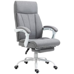 Vinsetto High-Back Executive Office Chair, Reclining Fabric Desk Chair with Footrest, Armrests, and Adjustable Height, Grey