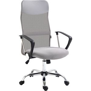 Vinsetto Comfortable Ergonomic Office Chair, Adjustable Mesh Back with Tilt Function, Modern Design, Light Grey