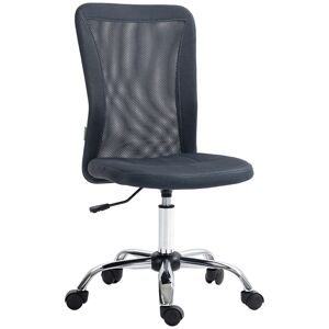 Vinsetto Mesh Study Chair, Armless Computer Desk Chair with Adjustable Height & Swivel Wheels, Dark Grey