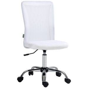 Vinsetto Ergonomic Office Chair, Adjustable Mesh Desk Chair without Arms, Swivel Wheels, for Home Office, White