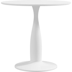 HOMCOM Round Dining Table, Modern Dining Room Table with Steel Base, Non-slip Foot Pad, Space Saving Small Dining Table