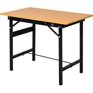 HOMCOM Foldable Garage Work Bench, Craft Table MDF Workstation, Heavy-duty Steel Frame with Ruler, Protractor