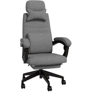 Vinsetto Reclining Office Chair, High Back, Computer Chair with Footrest, Lumbar Support, Adjustable, Swivel, Dark Grey