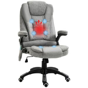 Vinsetto Heated Massage Recliner Chair with Six Massage Points, Microfiber Cloth, 360 Swivel, Grey
