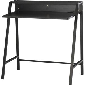 HOMCOM Computer Desk, Black, Home Office Writing Table Workstation with Storage Shelf, Ideal for PC Laptop