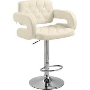 HOMCOM PU Leather Upholstered Swivel Bar Chair, Height Adjustable Barstool with Back, Armrest, Footrest for Kitchen, Counter Bar Stool Aosom UK