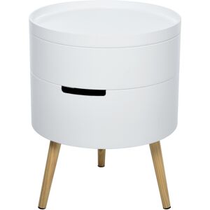 HOMCOM 3-Part Rotating Coffee Table, Side End Desk, Night Stand with Storage Organiser, Detachable Tray, White. Aosom UK
