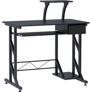 HOMCOM Computer PC Desk Table with Display Stand, Sliding Keyboard Tray Drawer and Host Box Shelf Home Office Workstation Gaming Black Aosom UK
