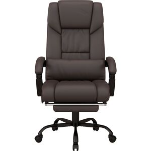 Vinsetto Executive Chair with 6-Point Massage, Recliner with Remote Control, Swivel Wheels & Footrest, PU Leather, Brown Aosom UK
