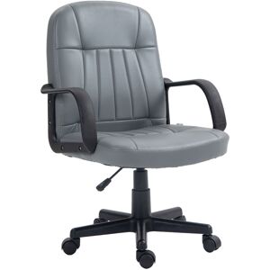HOMCOM Vinsetto Swivel Executive Office Chair, PU Leather Computer Desk Chair, Adjustable Home Office Chair, Gaming Seater, Grey Aosom UK