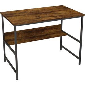 HOMCOM 2-Tier Computer Desk, 100 x 60 cm, Rustic Brown