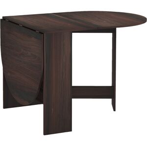 HOMCOM Folding Dining Table, Drop Leaf Table for Small Spaces, Oval Tabletop for Dining Room, Chocolate Wood Effect