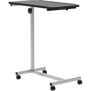 HOMCOM Portable Overbed Table with Wheels, Sofa Side Notebook Laptop Desk, End Tables w/ Height Adjustable, Lockable Castors, Black Aosom UK