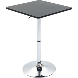 HOMCOM Modern Height Adjustable Counter Bar Table with 360° Swivel Tabletop and Electroplating Metal Base, Bistro Table, Black and Silver Aosom UK