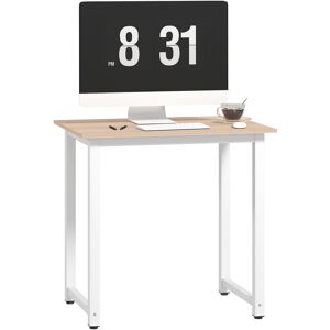 HOMCOM Computer Desk, Writing Table, 80 x 60 x 76cm Workstation for Home Office, Study with Metal Frame, Simple Assembly, White HOMCOM Computer Desk, Writing Table, 80 x 60 x 76cm Workstation for Home Office, Study with Metal Frame, Simple Assembly, White