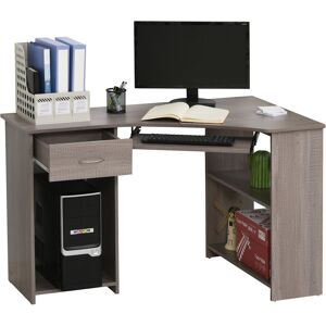HOMCOM L-Shaped Corner Computer Desk w/ 2 Shelves Wide Worktop Keyboard Tray Drawer & CPU Stand Home Office Study Bedroom Furniture Grey Aosom UK HOMCOM L-Shaped Corner Computer Desk w/ 2 Shelves Wide Worktop Keyboard Tray Drawer & CPU Stand Home Office Study Bedroom Furniture Grey Aosom UK