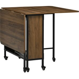 HOMCOM Six-Person Drop Leaf Dining Table - Brown/Black Aosom UK HOMCOM Six-Person Drop Leaf Dining Table - Brown/Black Aosom UK