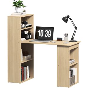 HOMCOM 120cm Modern Computer Desk Bookshelf Study Table Workstation PC Laptop Writing Home Office 6 Shelves, Natural Wood Finish HOMCOM 120cm Modern Computer Desk Bookshelf Study Table Workstation PC Laptop Writing Home Office 6 Shelves, Natural Wood Finish