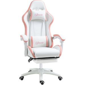 Vinsetto Racing Gaming Chair, Reclining PU Leather Computer Chair with 360 Degree Swivel Seat, Footrest, Removable Headrest White and Pink Aosom UK Vinsetto Racing Gaming Chair, Reclining PU Leather Computer Chair with 360 Degree Swivel Seat, Footrest, Removable Headrest White and Pink Aosom UK