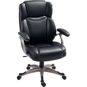 HOMCOM High-Back Office Chair, PU Leather Desk Chair with Adjustable Height, Swivel Wheels & Tilt Function for Home Office, Black Aosom UK HOMCOM High-Back Office Chair, PU Leather Desk Chair with Adjustable Height, Swivel Wheels & Tilt Function for Home Office, Black Aosom UK
