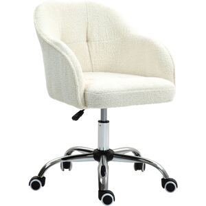 HOMCOM Swivel Armchair withTall Back, Teddy Fleece Office Chair, Makeup Vanity Chair with Height Adjustable, Wheels, Cream White Aosom UK HOMCOM Swivel Armchair withTall Back, Teddy Fleece Office Chair, Makeup Vanity Chair with Height Adjustable, Wheels, Cream White Aosom UK
