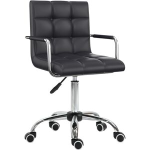 Vinsetto Ergonomic Desk Chair, Mid-Back Faux Leather Office Chair with Padded Armrests & Adjustable Height, Black Aosom UK Vinsetto Ergonomic Desk Chair, Mid-Back Faux Leather Office Chair with Padded Armrests & Adjustable Height, Black Aosom UK