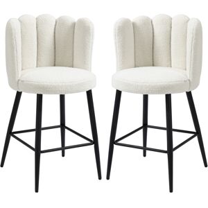 HOMCOM Bar Stools Set of 2, Faux Cashmere Upholstered Breakfast Bar Chairs, Modern Counter Bar Stool w/ Backs, Footrest & Steel Base, Cream Aosom UK HOMCOM Bar Stools Set of 2, Faux Cashmere Upholstered Breakfast Bar Chairs, Modern Counter Bar Stool w/ Backs, Footrest & Steel Base, Cream Aosom UK