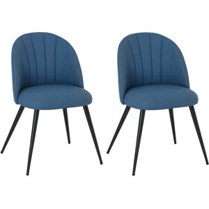 HOMCOM Velvet Dining Chairs Set of 2, Modern Upholstered Kitchen Chairs with Metal Legs, Shell Backrest and Padded Seat for Dining Room, Bedroom, Living Room, Vanity, Blue HOMCOM Velvet Dining Chairs Set of 2, Modern Upholstered Kitchen Chairs with Metal Legs, Shell Backrest and Padded Seat for Dining Room, Bedroom, Living Room, Vanity, Blue