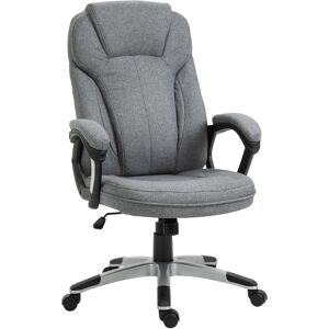 Vinsetto Linen Fabric Office Swivel Chair, Height Adjustable, Padded Armrests, Tilt Function, Grey Aosom UK Vinsetto Linen Fabric Office Swivel Chair, Height Adjustable, Padded Armrests, Tilt Function, Grey Aosom UK