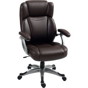 HOMCOM Executive Office Chair, PU Leather Desk Chair with Adjustable Height, Swivel Wheels & Tilt Function for Home Office, Brown Aosom UK HOMCOM Executive Office Chair, PU Leather Desk Chair with Adjustable Height, Swivel Wheels & Tilt Function for Home Office, Brown Aosom UK