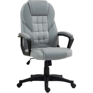 HOMCOM Faux Leather Office Chair with Adjustable Height and Tilt Function, Swivel Executive Chair with High Back and Armrests, Grey Aosom UK HOMCOM Faux Leather Office Chair with Adjustable Height and Tilt Function, Swivel Executive Chair with High Back and Armrests, Grey Aosom UK