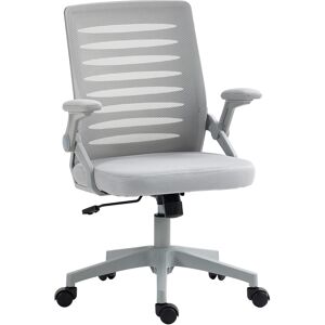 Vinsetto Mesh Office Chair with Flip-up Armrests, Adjustable Height, Swivelling and Tilting Seat, Ergonomic Desk Chair, Grey Aosom UK Vinsetto Mesh Office Chair with Flip-up Armrests, Adjustable Height, Swivelling and Tilting Seat, Ergonomic Desk Chair, Grey Aosom UK