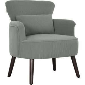 HOMCOM Corduroy Retro Accent Chair - Light Grey HOMCOM Corduroy Retro Accent Chair - Light Grey