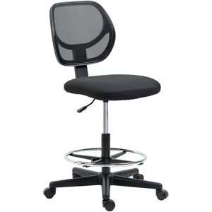 Vinsetto Ergonomic Mesh Office Chair, Draughtsman Chair, Tall Office Chair with Footrest Ring and Height Black, Black Aosom UK Vinsetto Ergonomic Mesh Office Chair, Draughtsman Chair, Tall Office Chair with Footrest Ring and Height Black, Black Aosom UK
