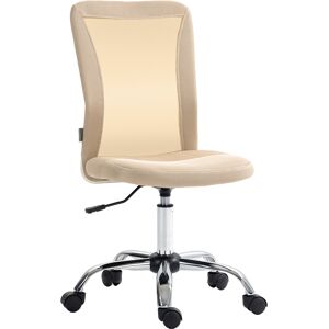 Vinsetto Computer Desk Chair, Mesh Office Chair with Adjustable Height and Swivel Wheels, Armless Study Chair, Beige Aosom UK Vinsetto Computer Desk Chair, Mesh Office Chair with Adjustable Height and Swivel Wheels, Armless Study Chair, Beige Aosom UK