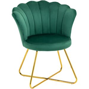HOMCOM Velvet-Feel Lotus Petal Accent Chair - Green Aosom UK HOMCOM Velvet-Feel Lotus Petal Accent Chair - Green Aosom UK