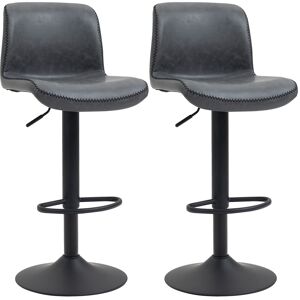 HOMCOM Set of 2 Bar Chair Adjustable Height Swivel Footrest and Base for Breakfast Bar, Bar Stool for Kitchen and Home, Dark Grey Aosom UK HOMCOM Set of 2 Bar Chair Adjustable Height Swivel Footrest and Base for Breakfast Bar, Bar Stool for Kitchen and Home, Dark Grey Aosom UK