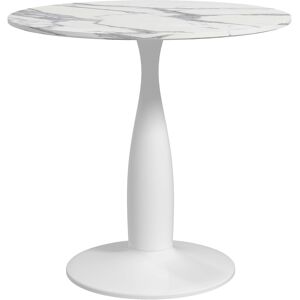 HOMCOM Small Round Dining Table, with Steel Base, Non-slip Foot Pad, Compact Size for Kitchen, Dining Room, White and Grey Aosom UK HOMCOM Small Round Dining Table, with Steel Base, Non-slip Foot Pad, Compact Size for Kitchen, Dining Room, White and Grey Aosom UK
