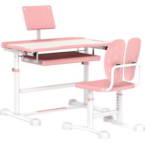 AIYAPLAY Height Adjustable Kids Desk and Chair Set, School Study Writing, Reading Table Chair Set w/ Tilted Desktop, Pink Aosom UK AIYAPLAY Height Adjustable Kids Desk and Chair Set, School Study Writing, Reading Table Chair Set w/ Tilted Desktop, Pink Aosom UK